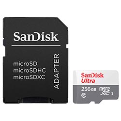 Cartão de Memória Micro SD SanDisk Ultra 256GB Class 10 - SDSQUNR-256G-GN6TA