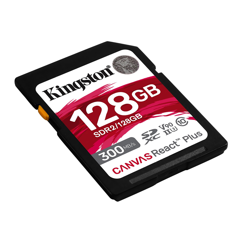Cartão de Memória SD Kingston Canvas React Plus U3 C10 V90 128GB - SDR2/128GB