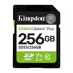 Cartão de Memória SD Kingston Canvas Select Plus C10 256GB - SDS3/256GB