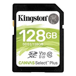 Cartão de Memória SD Kingston Canvas Select Plus C10 U3 128GB