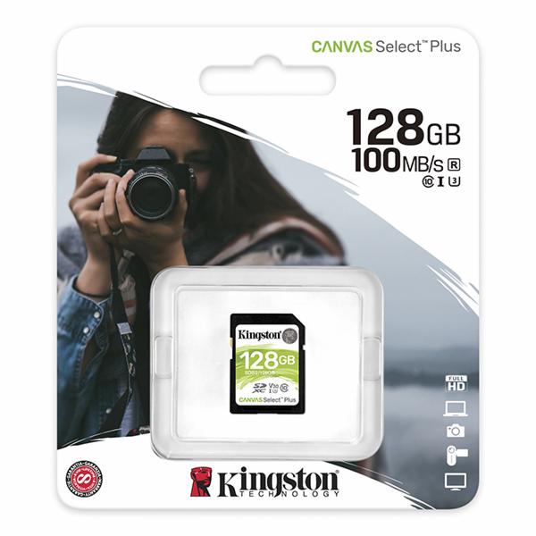 Cartão de Memória SD Kingston Canvas Select Plus C10 U3 128GB
