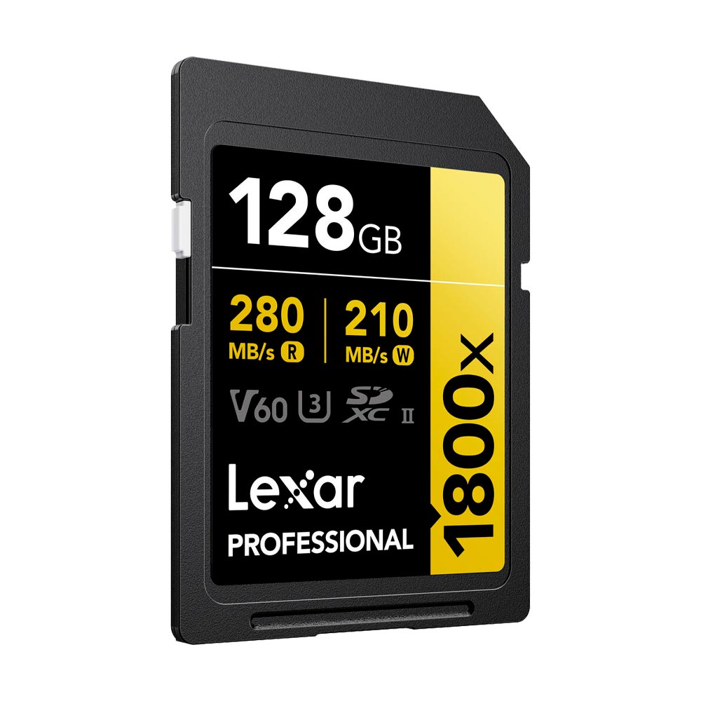 Cartão de Memória SD Lexar Professional Gold Series 1800X C10 U3 V60 4K FHD - LSD1800128G-BNNNU