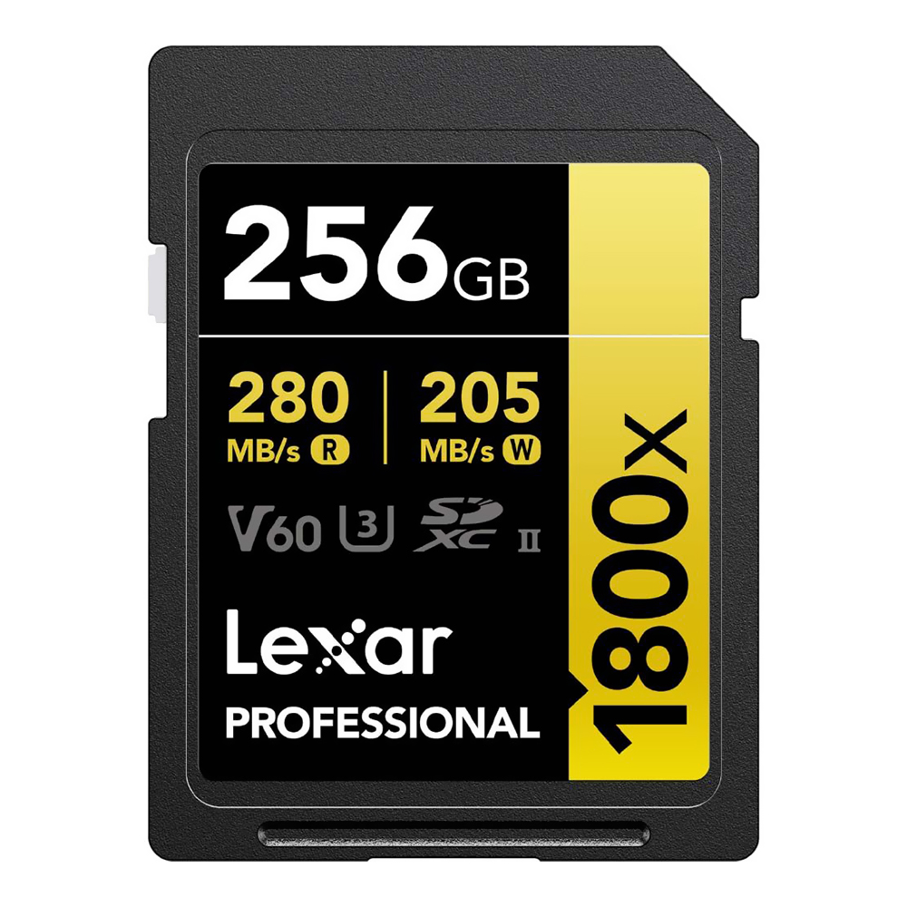 Cartão de Memória SD Lexar Professional Gold Series 1800X C10 U3 V60 4K Full HD 256GB - LSD1800256G-BNNNU