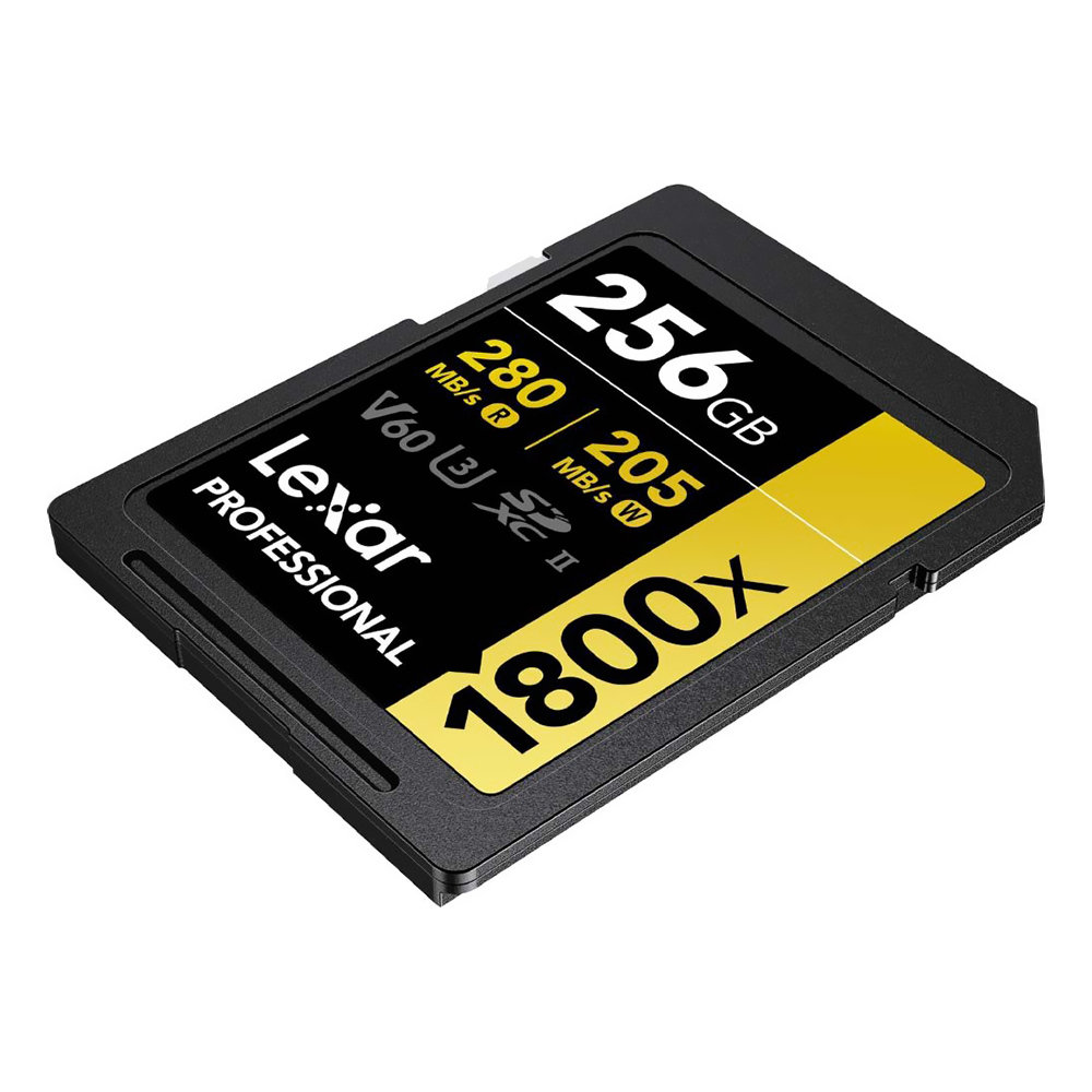 Cartão de Memória SD Lexar Professional Gold Series 1800X C10 U3 V60 4K Full HD 256GB - LSD1800256G-BNNNU