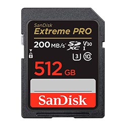 Cartão de Memória SD SanDisk Extreme Pro Class 10 Ultra V30 U3 512GB 4K HD - SDSDXXD-512G-GN4IN