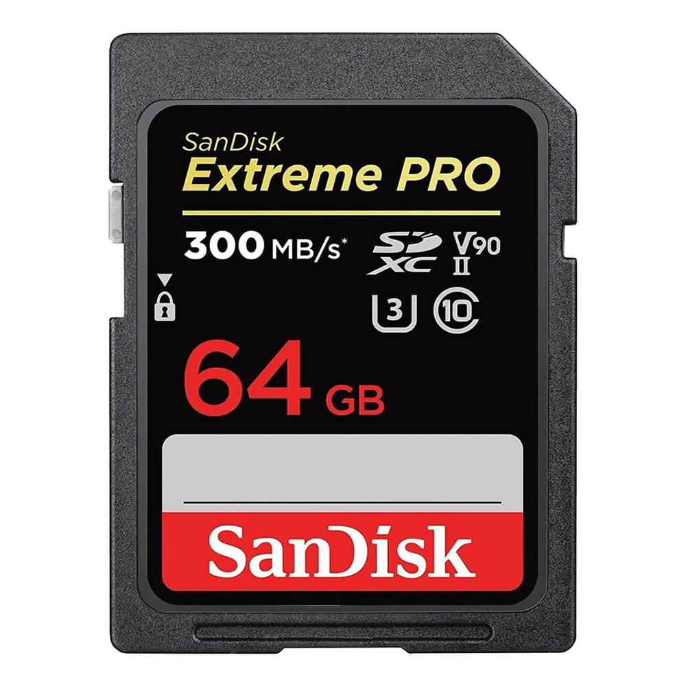 Cartão de Memória SD SanDisk Extreme Pro Class 10 V90 U3 64GB 4K / 8K UHD - SDSDXDK-064G-GN4IN