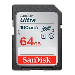 Cartão de Memória SD SanDisk Ultra 64GB Classe 10 - SDSDUNR-064G-GN3IN