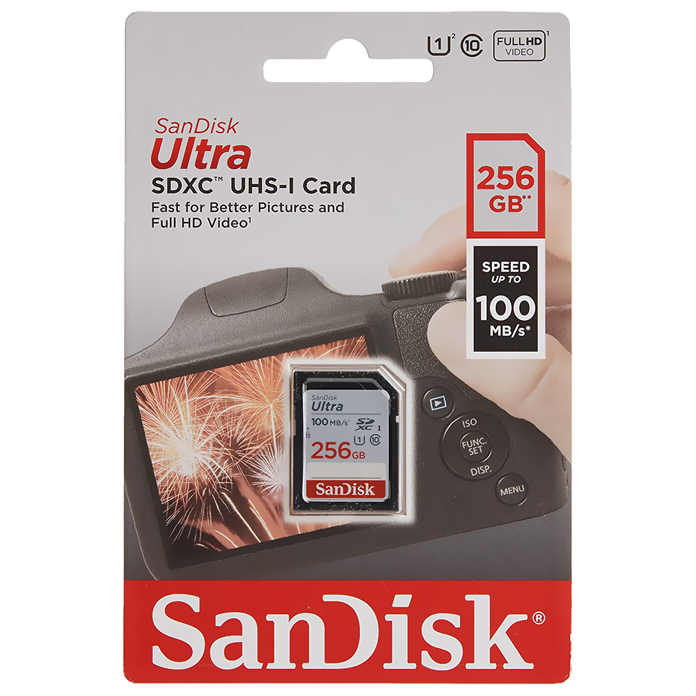 Cartão de Memória SD SanDisk Ultra U1 256GB Classe 10
