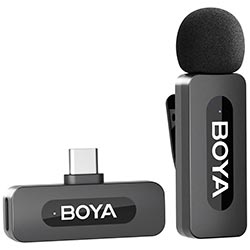 Microfone Boya BOYA BY-V10 Wireless / 1TX / RX / USB-C - Preto