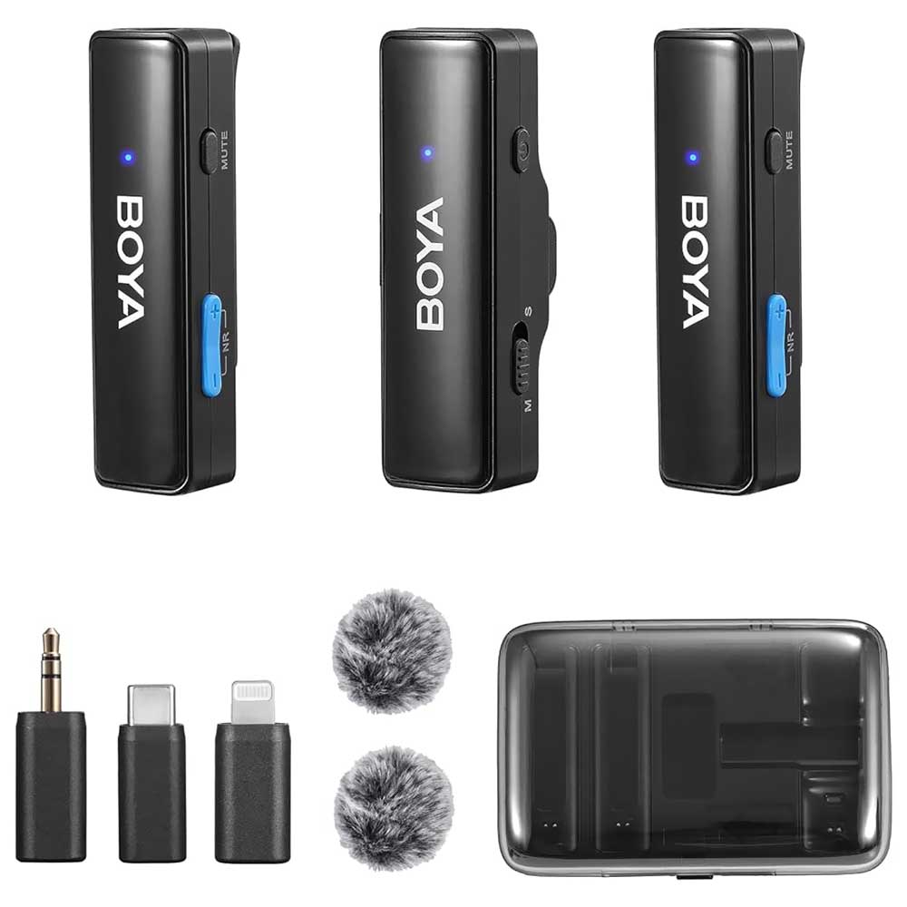 Microfone Boya Boyalink Dual Channel Wireless para Smartphone - Preto