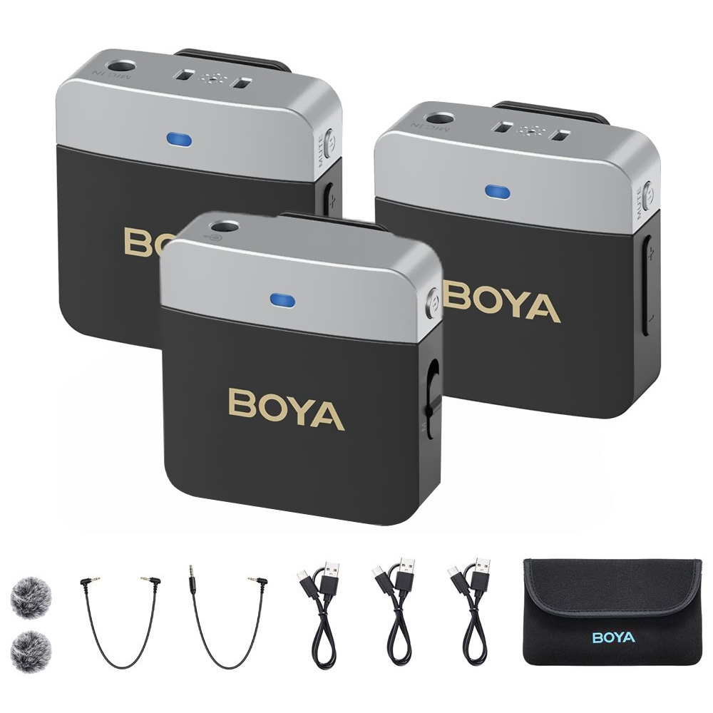 Microfone Boya BY-M1V2 Dual Channel Wireless - Preto