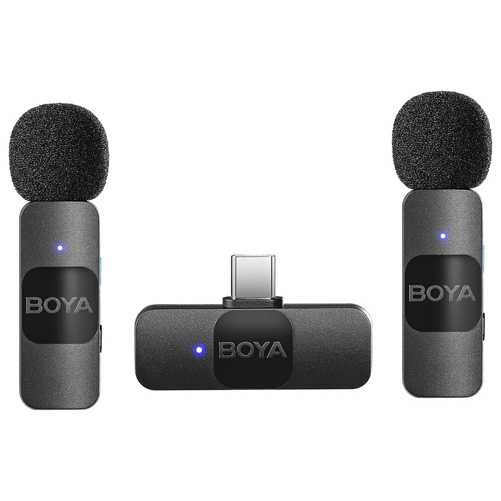 Microfone Boya BY-V20 2TX/RX Wireless para Smartphone - Preto