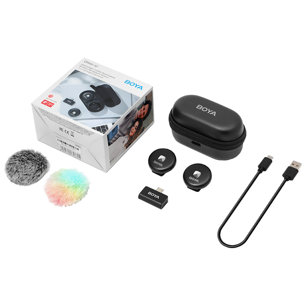 Microfone Boya Omic-U Wireless / USB-C - Preto