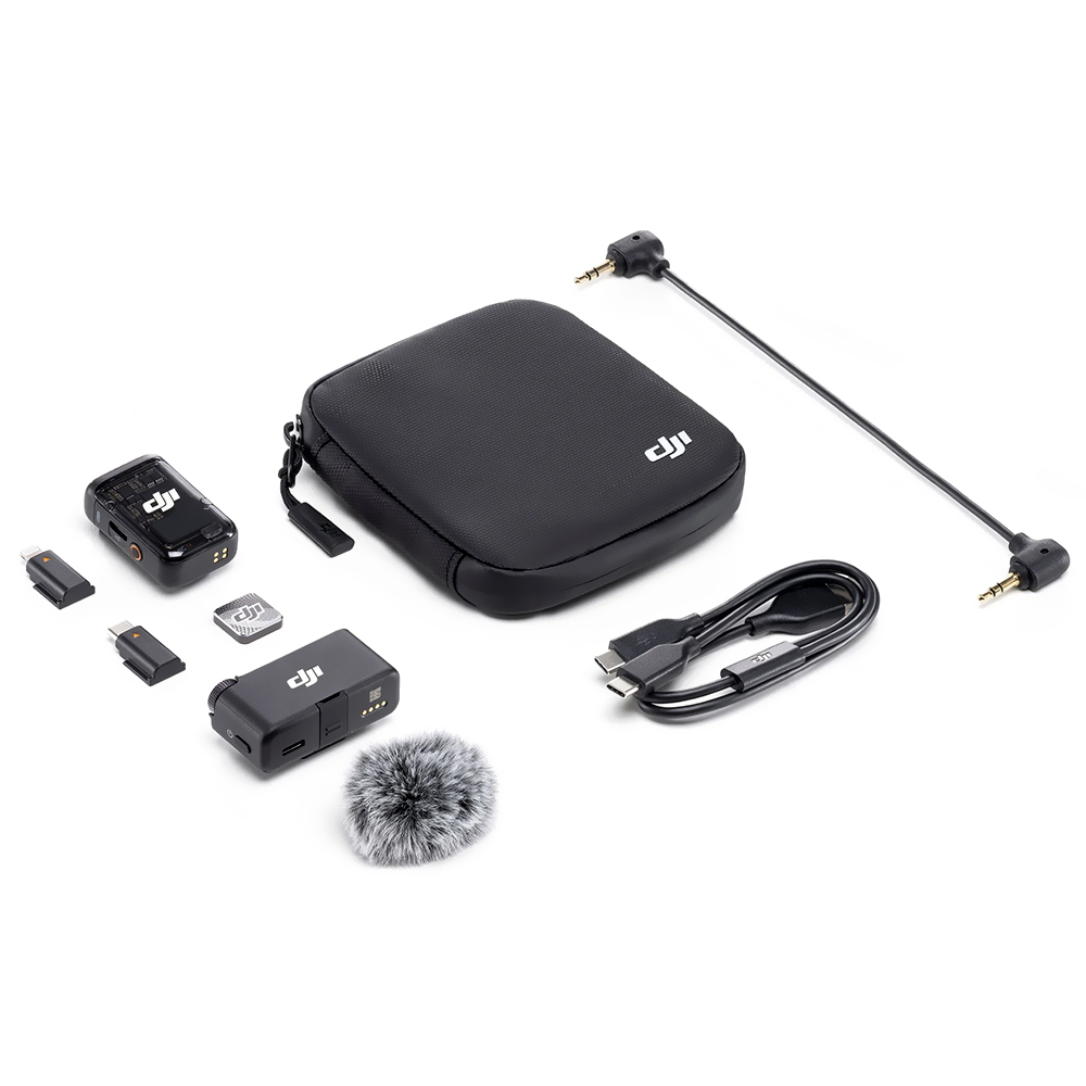 Microfone DJI Mic 2 Wireless / 1TX + 1RX / FCC / Lightning / USB-C - Preto