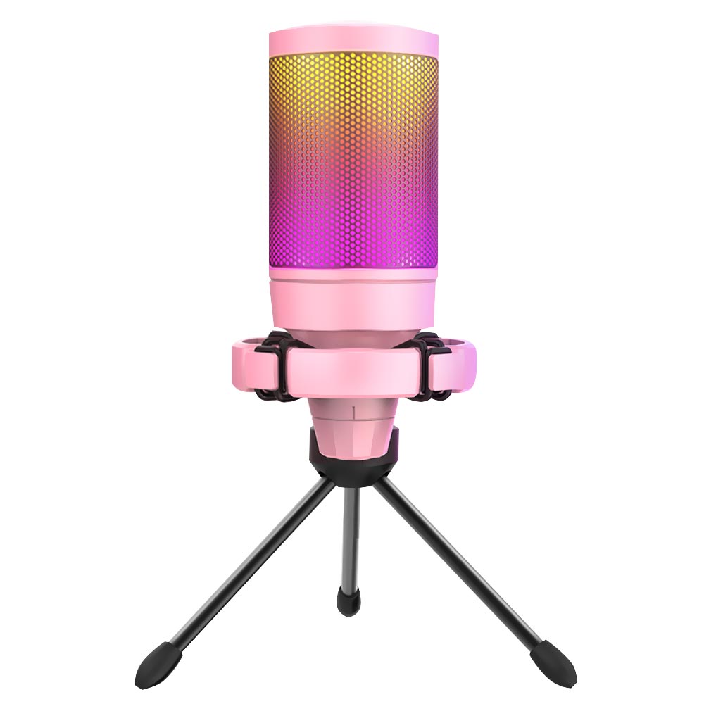 Microfone Fifine A6VP Ampligame Condenser RGB - Rosa