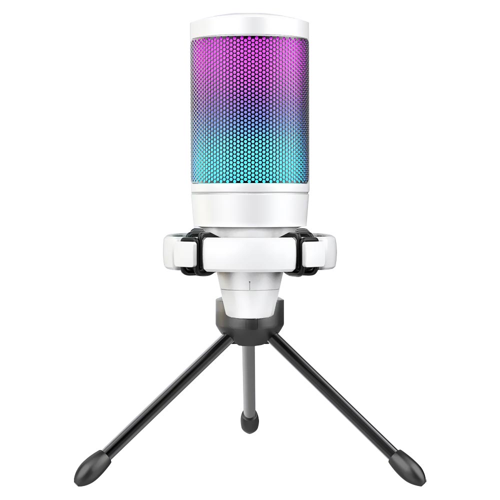 Microfone Fifine A6VW Ampligame Condenser RGB - Branco
