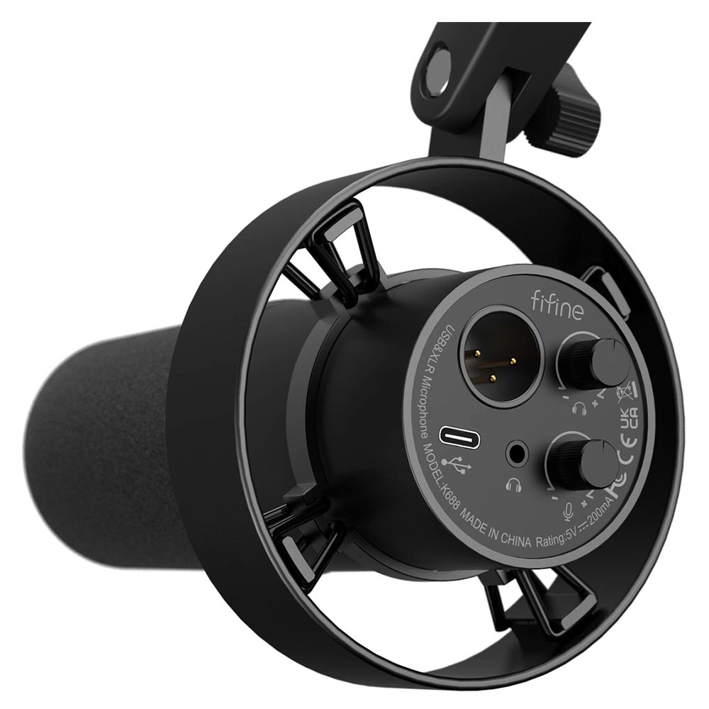 Microfone Fifine K688 Dynamic Podcast - Preto