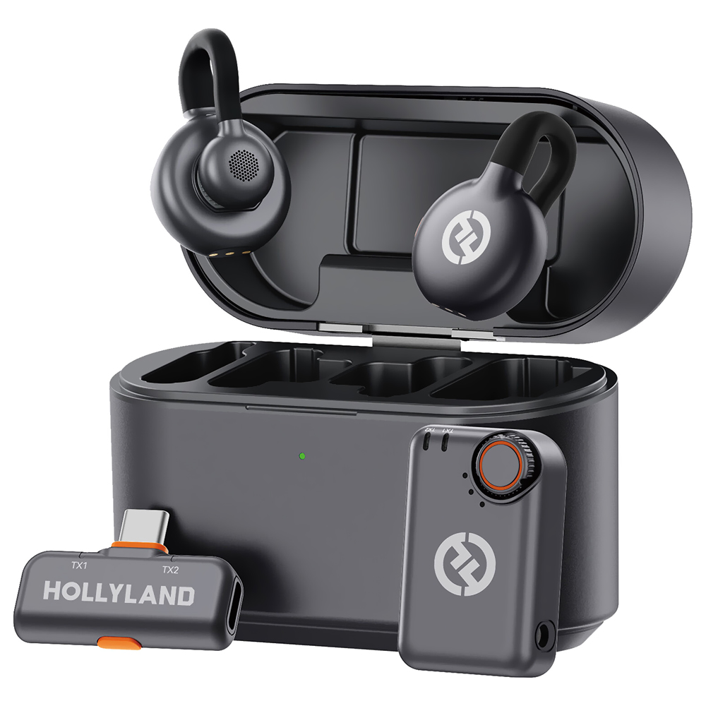 Microfone Hollyland Lark M2S Lavalier Combo Wireless / USB-C - Space Cinza