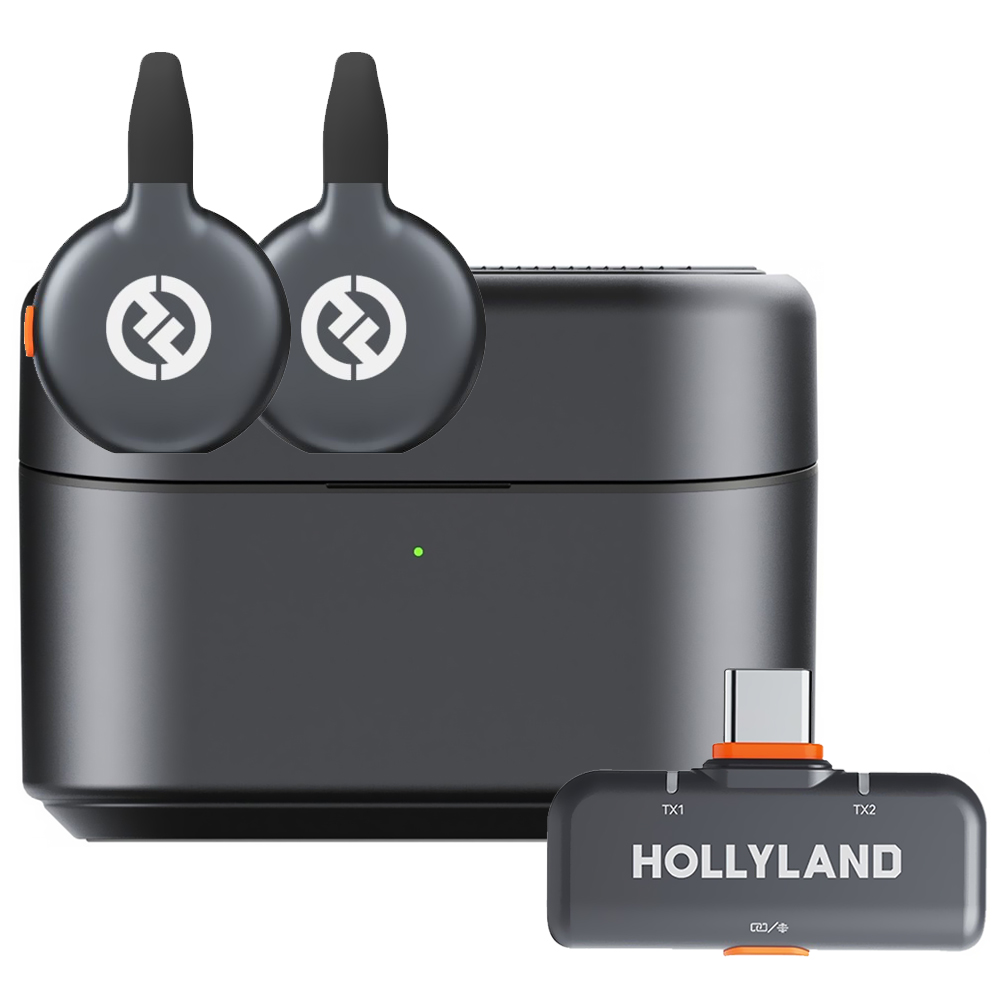 Microfone Hollyland Lark M2S Lavalier Duo Wireless / USB-C - Space Cinza