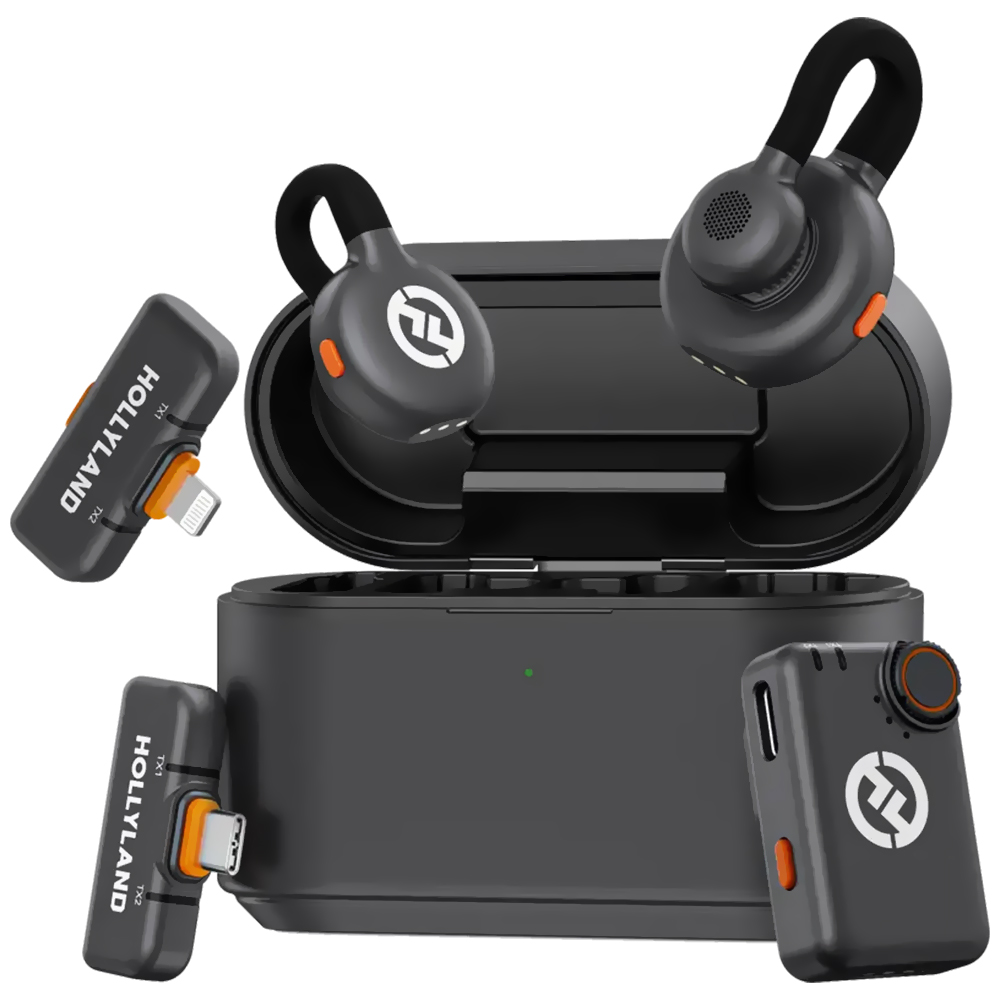 Microfone Hollyland Lark M2S Ultimate Combo Wireless / Lightning / USB-C - Space Cinza