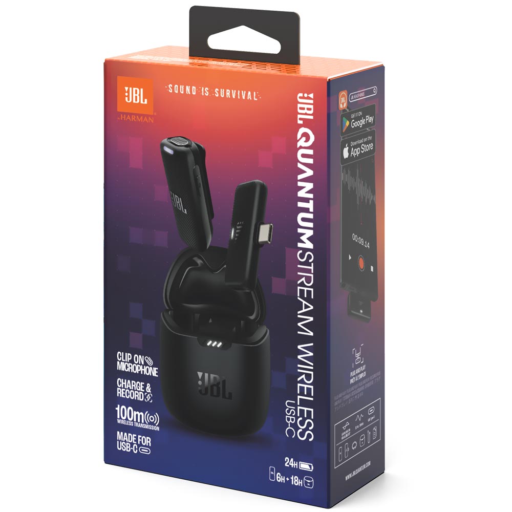 Microfone JBL Quantum Stream Wireless - Preto (para smartphone)