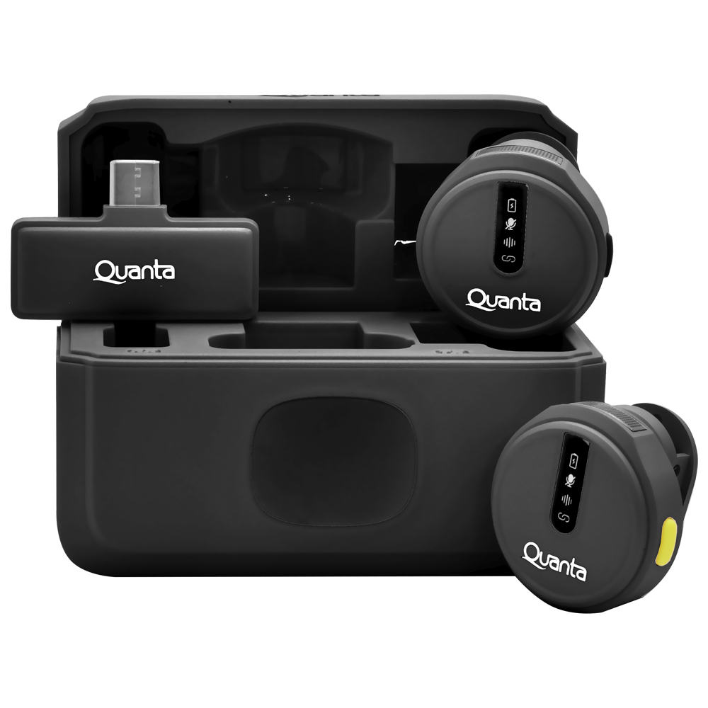 Microfone Quanta QTMDM30 Wireless / USB-C - Preto