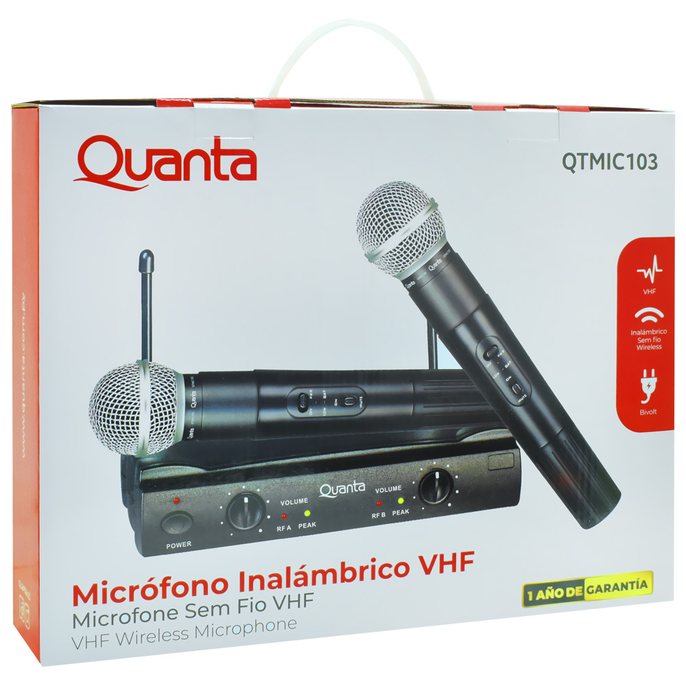 Microfone Quanta QTMIC103 Sem Fio - Preto