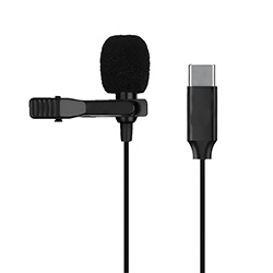 Microfone Satellite A-FONE34C Lavalier Lapela / USB-C - Preto