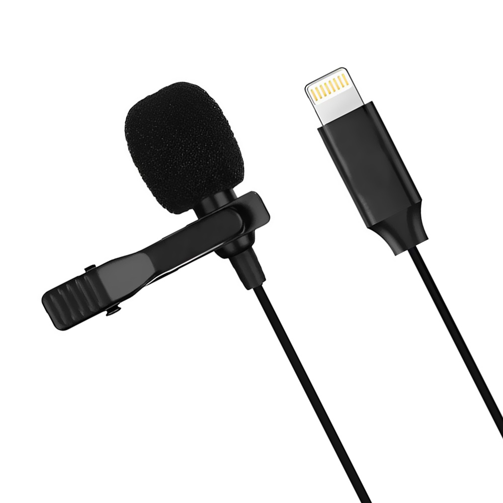 Microfone Satellite A-FONE34L Lavalier Lapela / Lightning - Preto