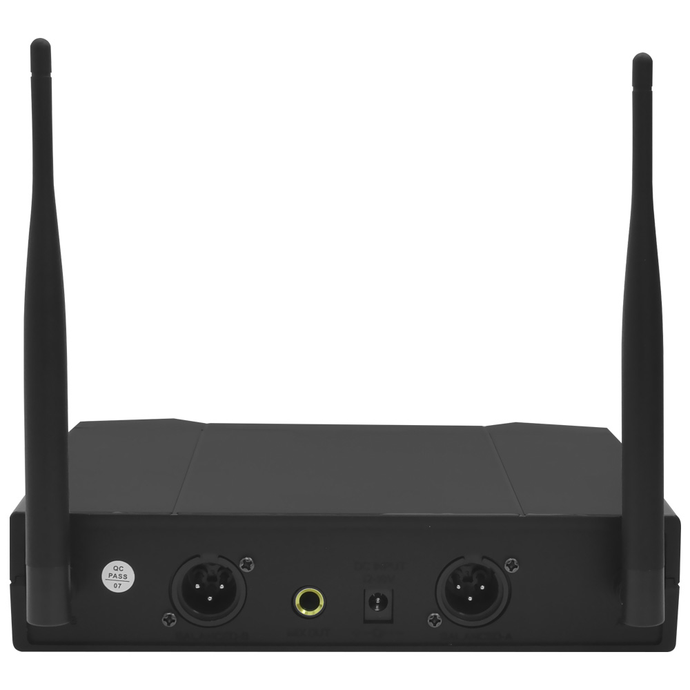 Microfone Satellite A-MK1203 UHF Wireless - Preto (Kit com 2)