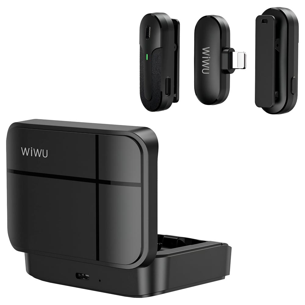 Microfone Wiwu Duo Mini para Smartphone Wireless / Lightning - Preto (WI-WM002)