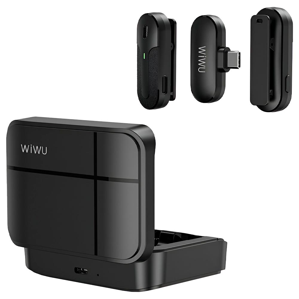 Microfone Wiwu Duo Mini para Smartphone Wireless / Type-C - Preto (WI-WM002)