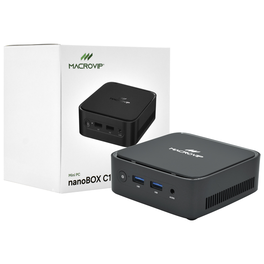 Mini PC Macrovip nanoBOX C1 Intel N100 / 8GB de RAM / 512GB SSD / Win11Pro - Preto