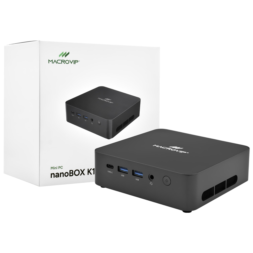 Mini PC Macrovip nanoBOX K1 Intel Core i9 12900H de 2.5GHz / 16GB de RAM / 1TB SSD / Win11Pro - Preto