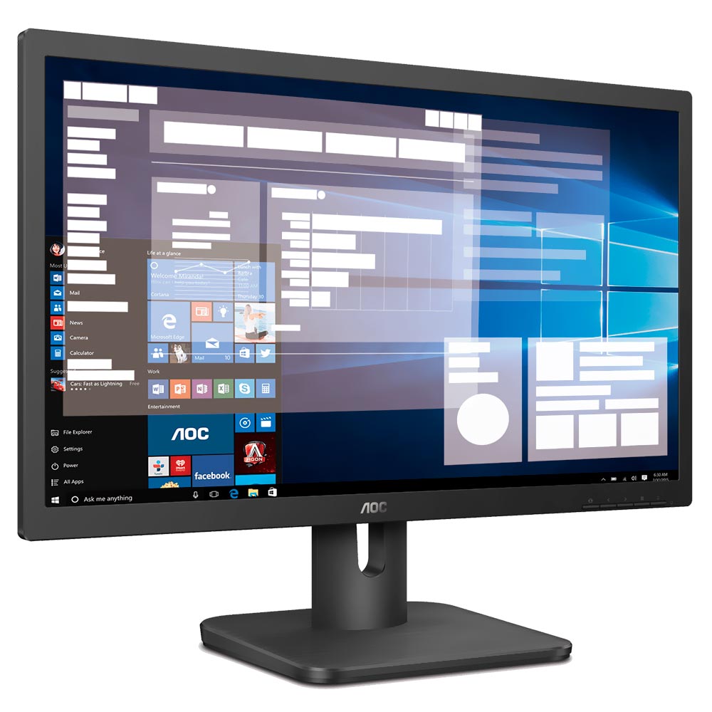 Monitor AOC 20E1H 19.5" HD LED 60Hz / 5Ms - Preto