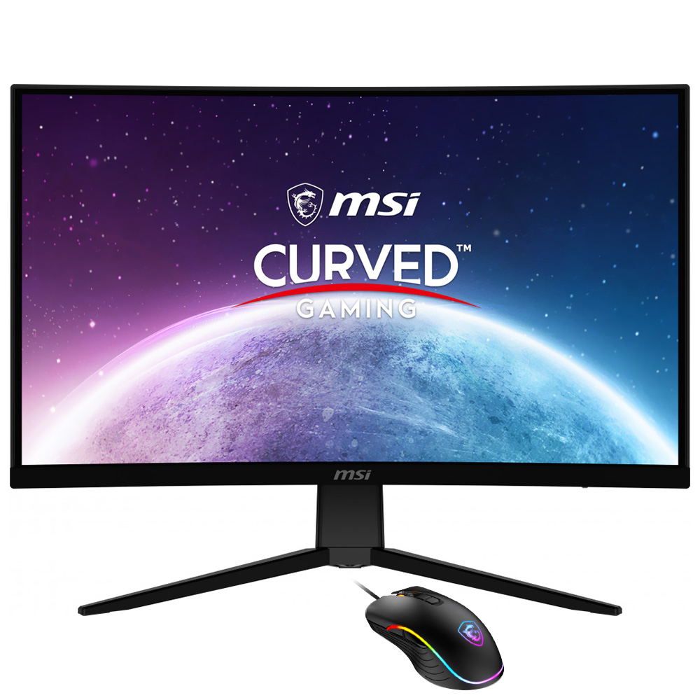 Monitor Gamer MSI G2422C 23.6" Full HD LED Curvo 180Hz / 1Ms - Preto + Mouse