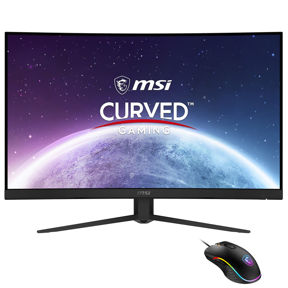 Monitor Gamer MSI G2422C 23.6" Full HD LED Curvo 180Hz / 1Ms - Preto + Mouse