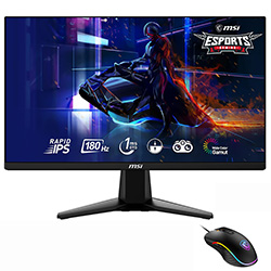 Monitor Gamer MSI G255F 24.5" Full HD LED 180Hz / 1Ms - Preto + Mouse GM300