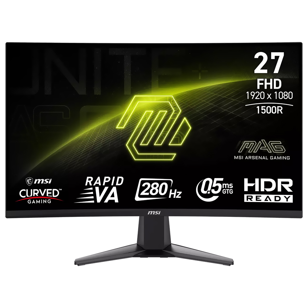 Monitor Gamer MSI Mag 276CXF 27" Full HD Curvo VA 280Hz / 0.5Ms - Preto