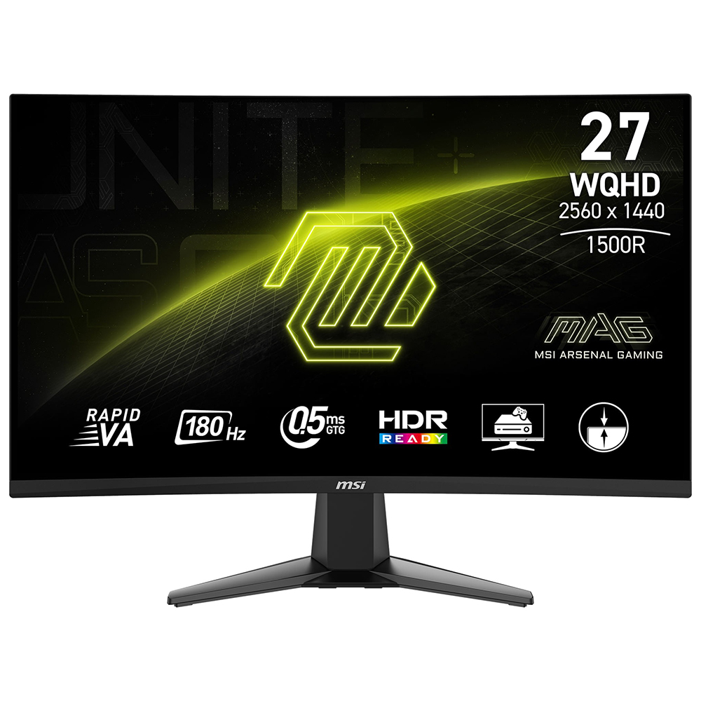 Monitor Gamer MSI Mag 27CQ6F 27" WQHD Curvo VA 180Hz / 0.5Ms - Preto
