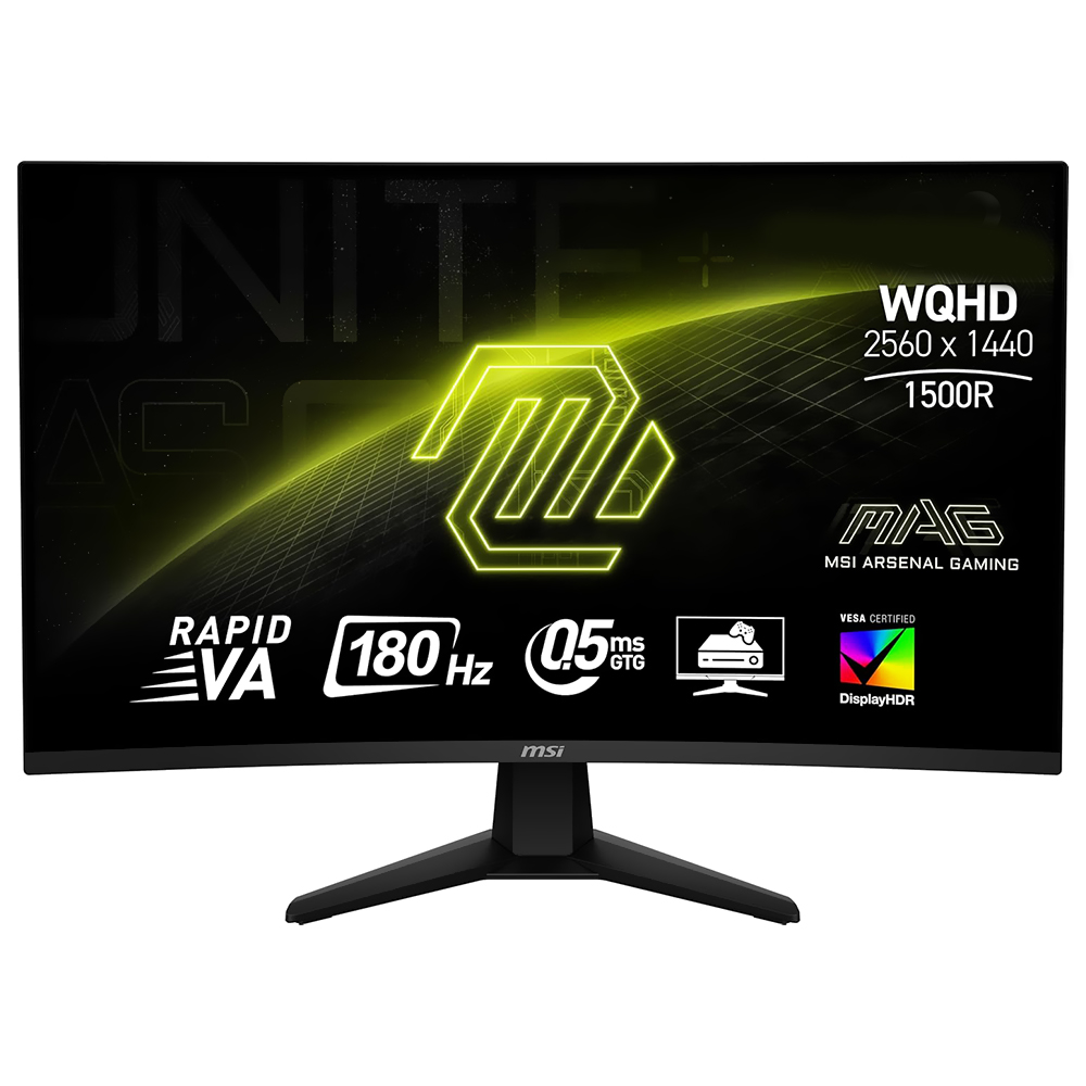 Monitor Gamer MSI Mag G32CQ6F 31.5" WQHD VA 180Hz / 0.5Ms - Preto