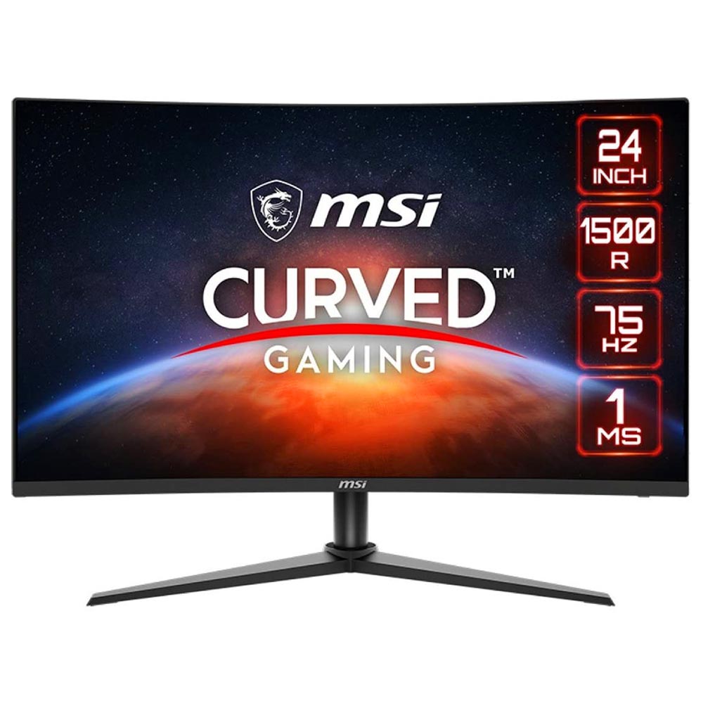 Monitor Gamer MSI Optix G243CV 24" Full HD LED Curvo 75Hz / 1Ms - Preto