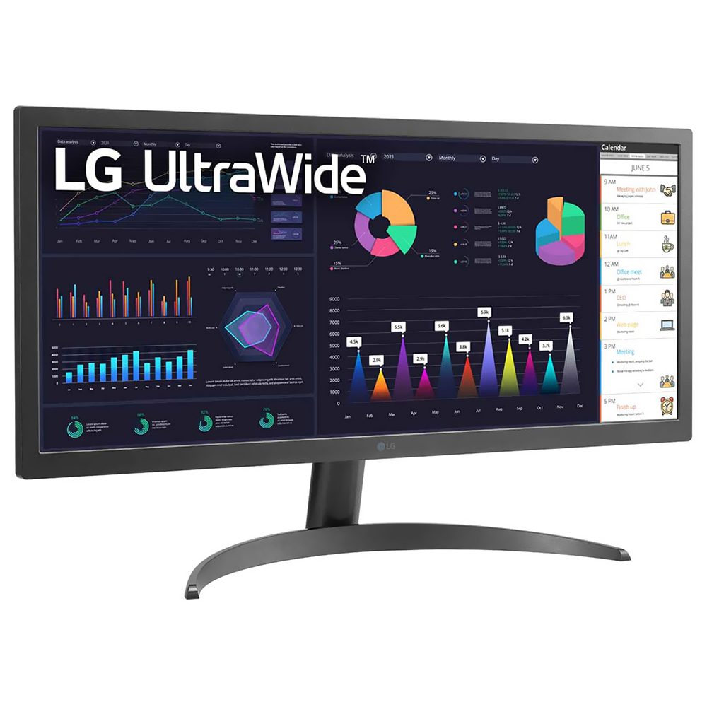 Monitor LG 26WQ500-B UltraWide 26" Full HD IPS LED 75Hz / 5Ms - Preto