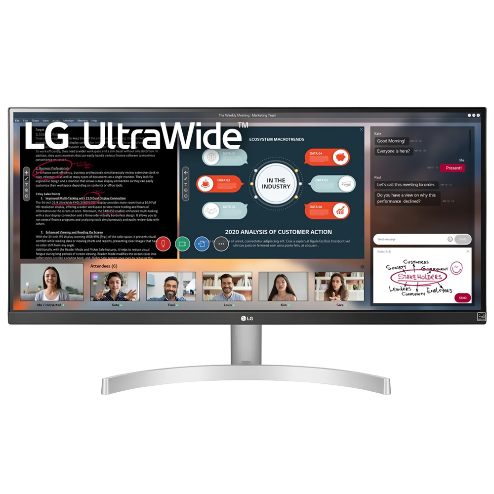 Monitor LG UltraWide 29WN600-W 29" Full HD LED 75 Hz / 5Ms - Preto / Branco