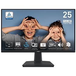 Monitor MSI Pro MP251 25" Full HD IPS 100Hz / 1Ms - Preto