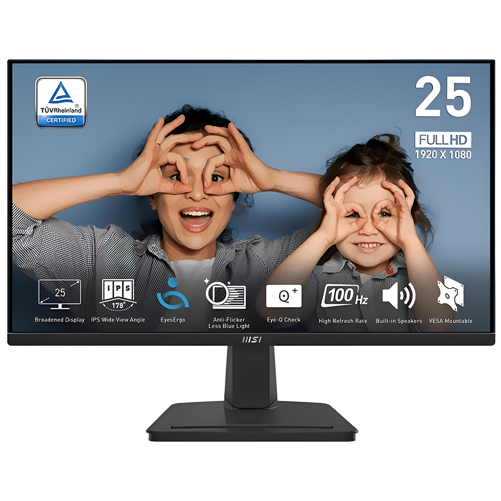 Monitor MSI Pro MP251 25" Full HD IPS 100Hz / 1Ms - Preto
