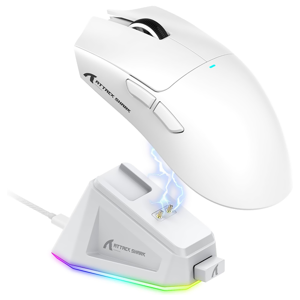 Mouse Gamer Attack Shark X11 Wireless / Bluetooth - Branco