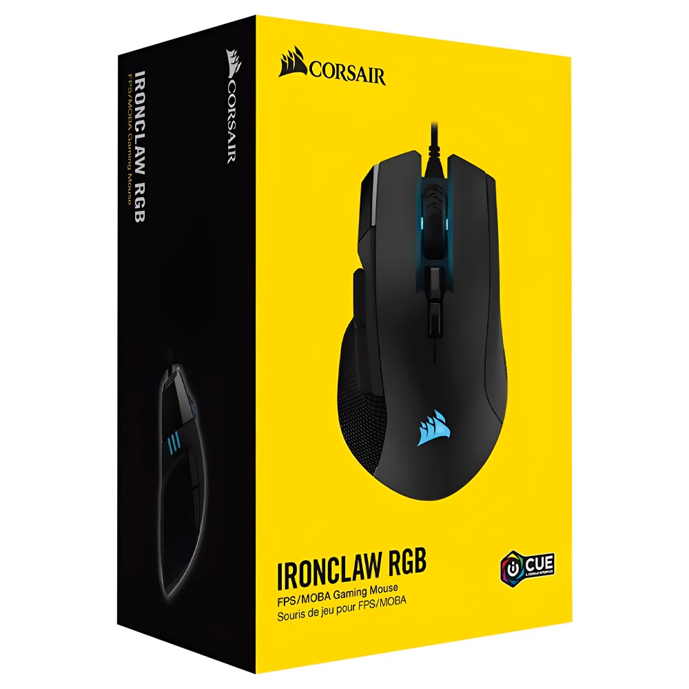 Mouse Gamer Corsair Ironclaw USB / RGB - Preto (CH-9307011-NA) 