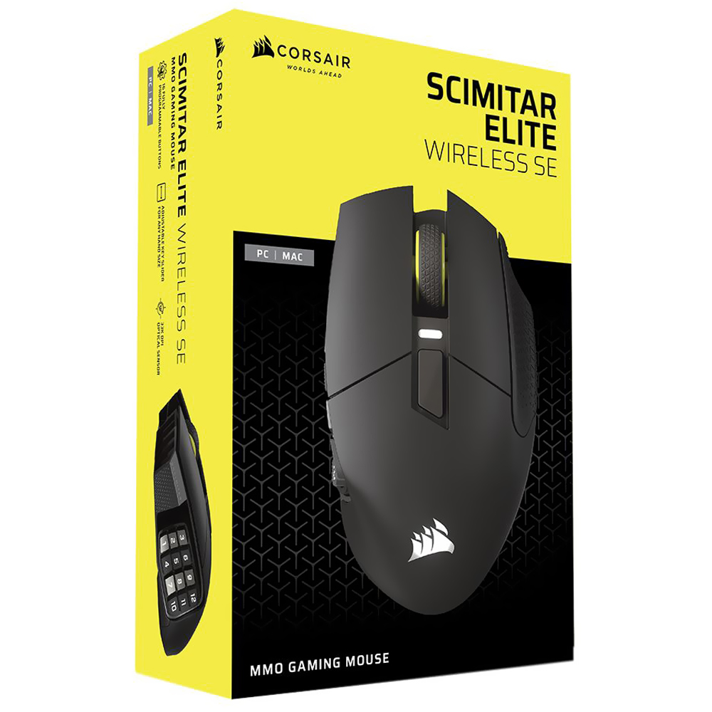 Mouse Gamer Corsair Scimitar Elite SE MMO Wireless - Gun Metal (CH-9314014-WW)