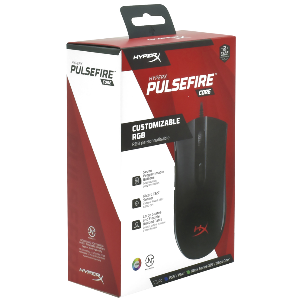 Mouse Gamer Hyperx Pulsefire Core USB / RGB - Preto (4P4F8AA)